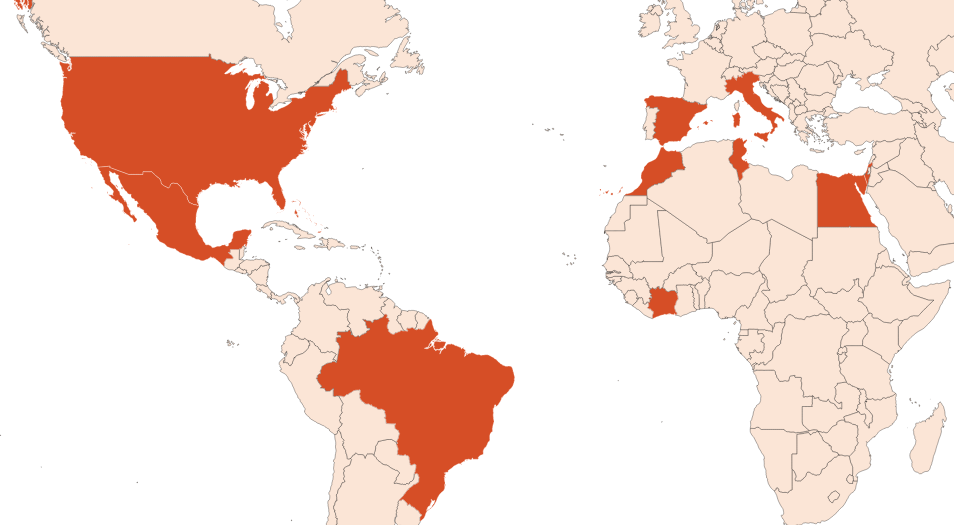 Map for Bitter Orange EO (CAS N° 68916-04-1)​