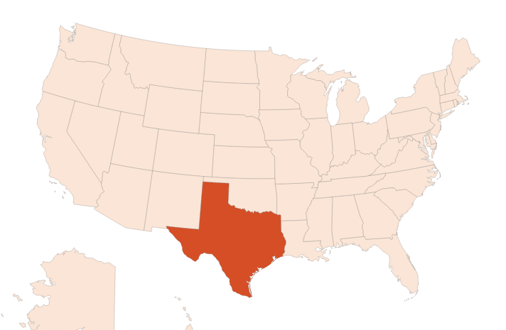 Map for Bois de Cèdre Texas HE (N° CAS 68990-83-0)​