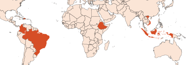 Map for Café arabica CO2 (N° CAS 84650-00-0)​