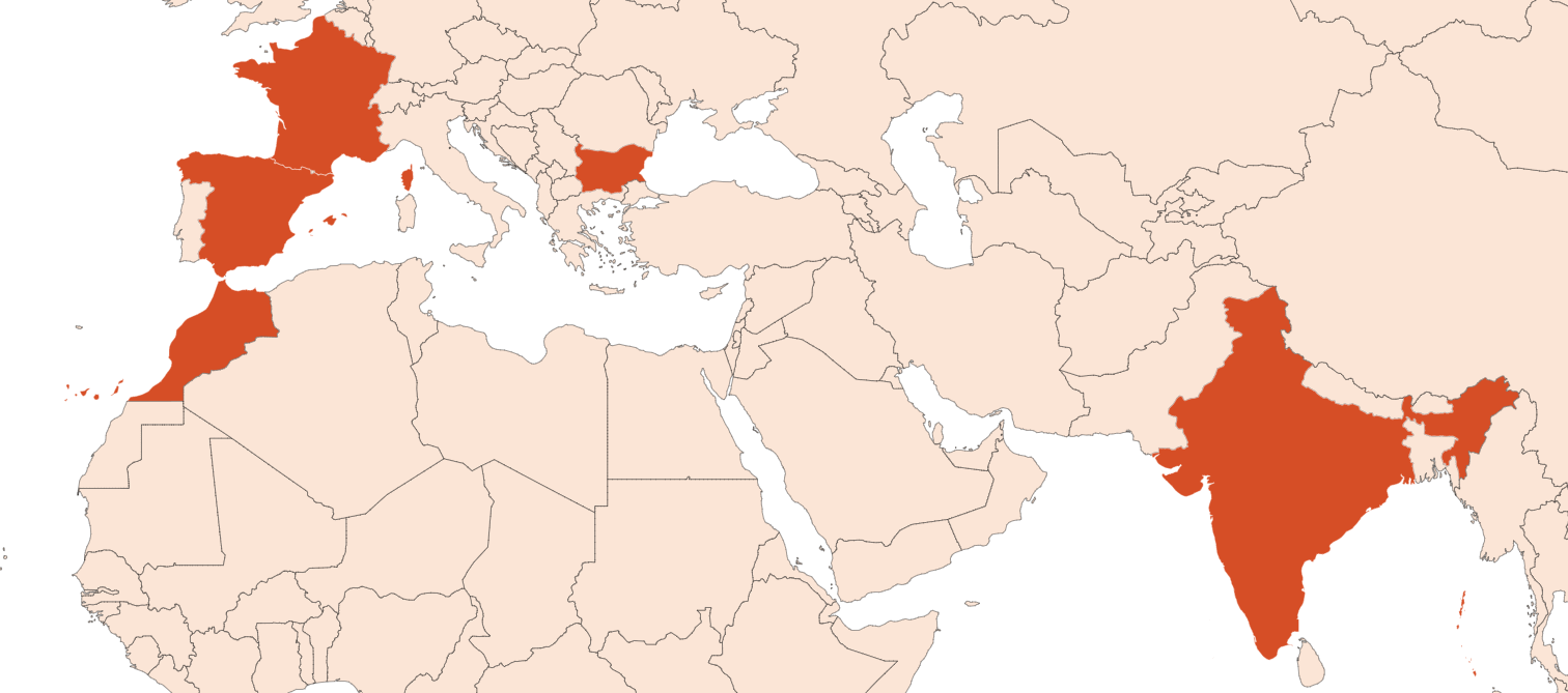 Map for Coriander Leaf EO (CAS N° 8008-52-4)​