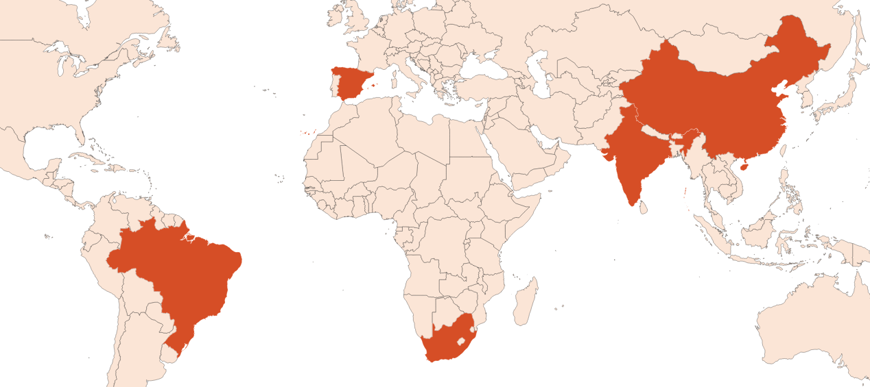 Map for Eucalyptus EO (CAS N° 8000-48-4)​