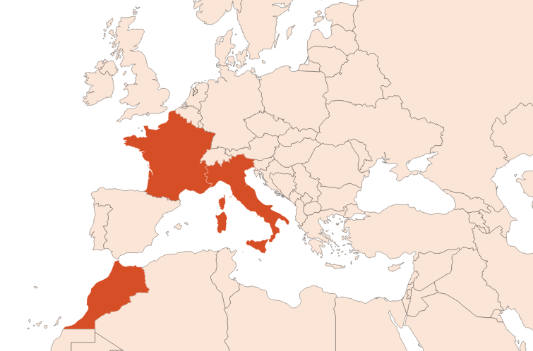 Map for Iris Beurre (N° CAS 8002-73-1)​