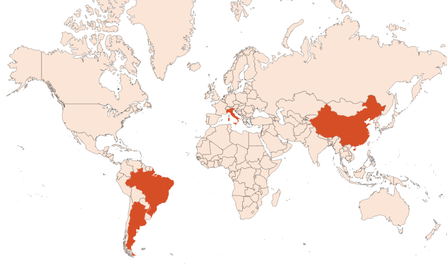 Map for Mandarin Red EO (CAS N° 84929-38-4)​