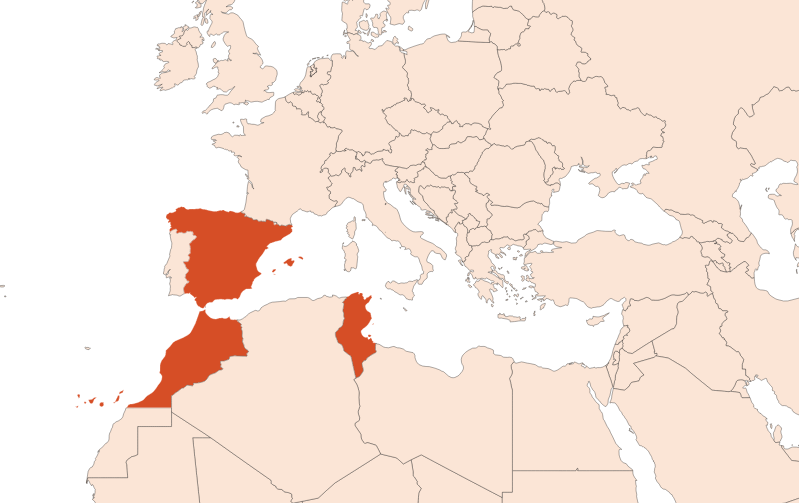 Map for Rosemary EO (CAS N° 8000-25-7)​